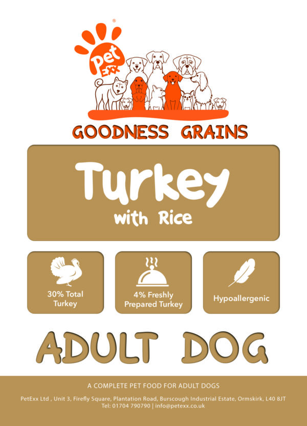Goodness Grains Turkey with rice adult dog