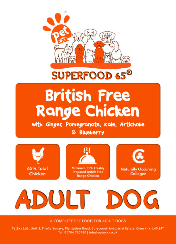 SFC Superfood British Free-Range Chicken With Ginger, Pomegranate, Kale, Artichoke & Blueberry - Adult dog
