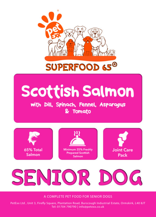 SFK Superfood Scottish Salmon With Dill, Spinach, Fennel, Asparagus & Tomato - Senior Dog