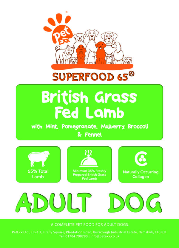 SFL Superfood British Grass - Fed Lamb With Mint, Pomegranate, Mulberry, Broccoli & Fennel - Adult Dog