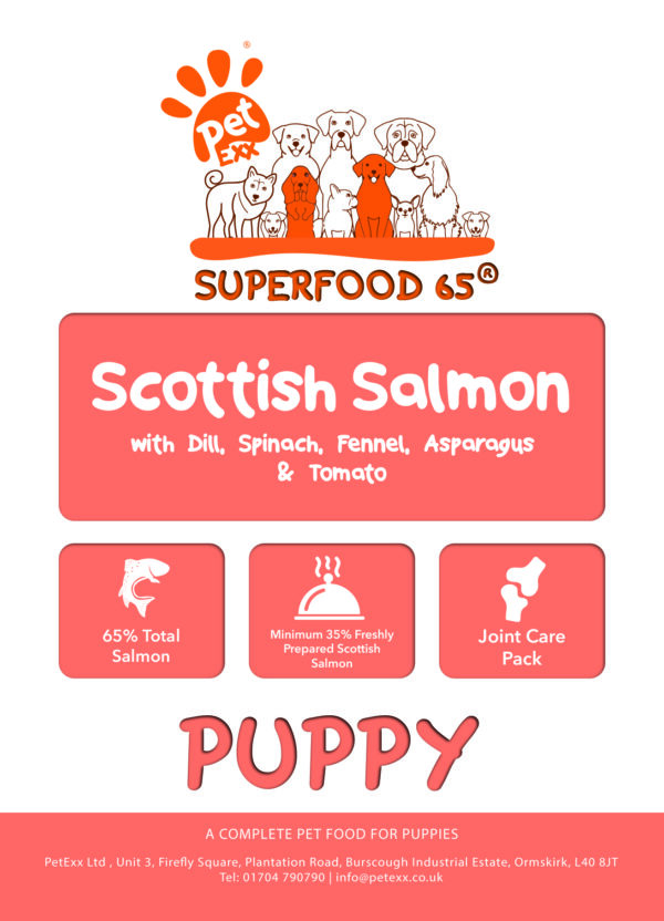 SFP Superfood Scottish Salmon With Dill, Spinach, Fennel, Asparagus & Tomato - Puppy